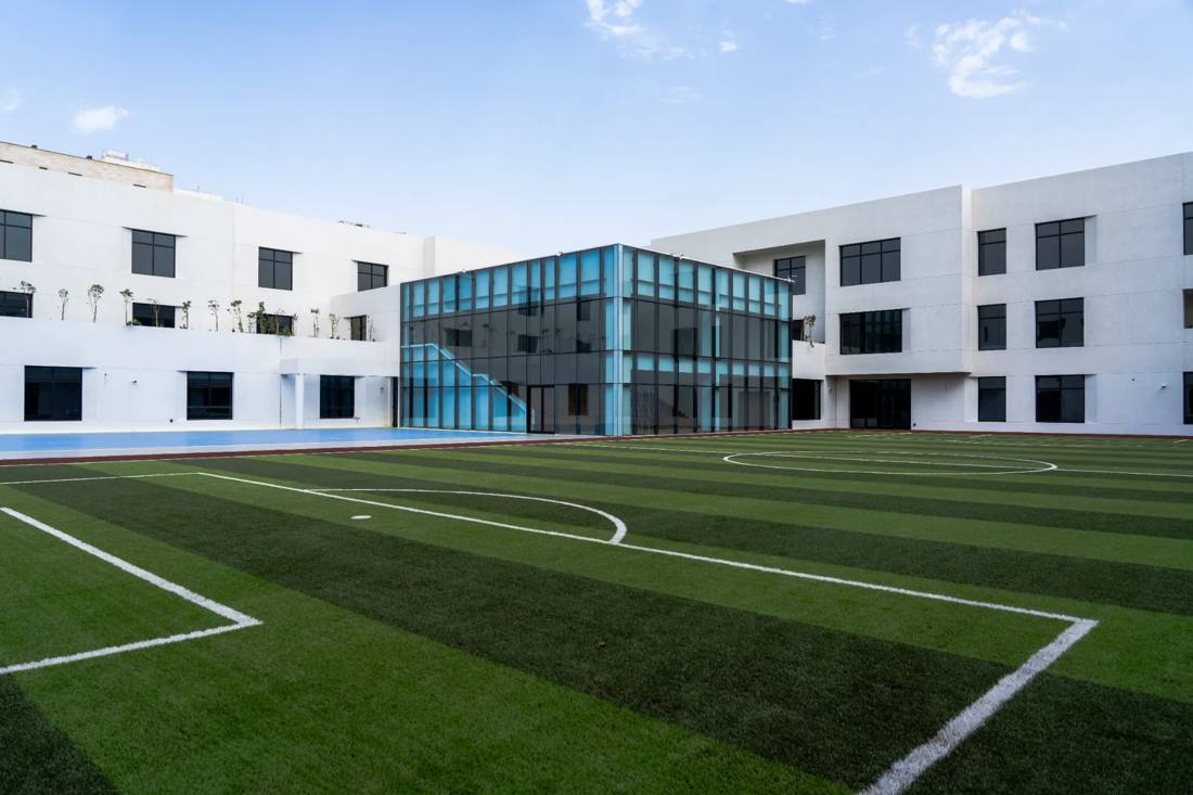 The completed Sherborne School Jeddah campus and pitch